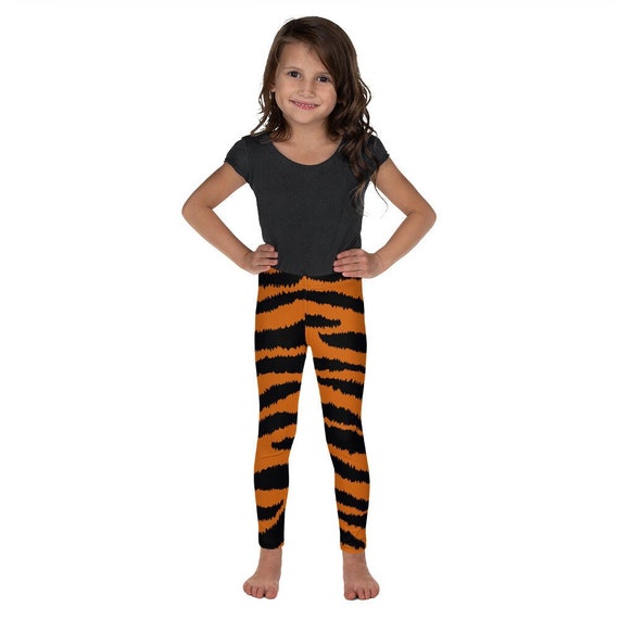 Girl Tiger Costume, Kids Halloween Tiger Print Leggings Costume