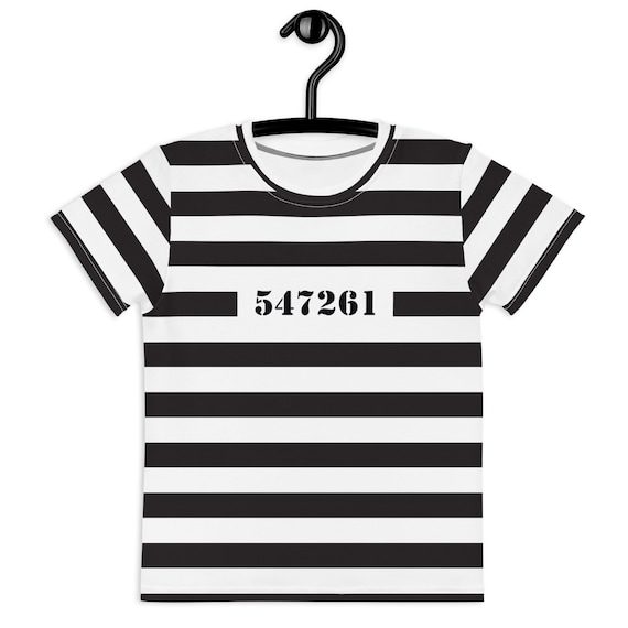 Prisoner Costume Prisoner Shirt Kids Halloween Jail Prison Print Shirt Black White Striped Convict Outfit Trick or Treat Toddler Costume Etsy UK