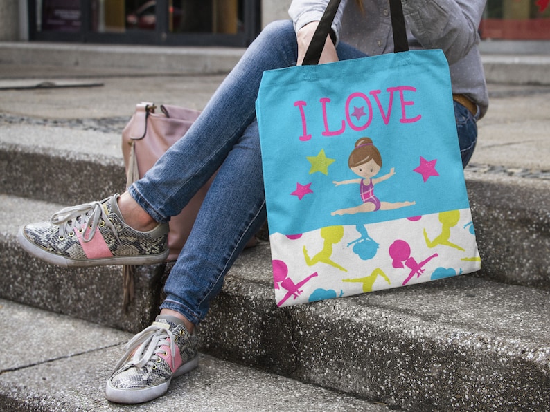 Gymnast Gift Gymnastics Tote Bag For Girls Gymnastics Team Gift Gymnast Totes Gymnastics Practice Bag Gymnastics Gifts Gymnastics Bag