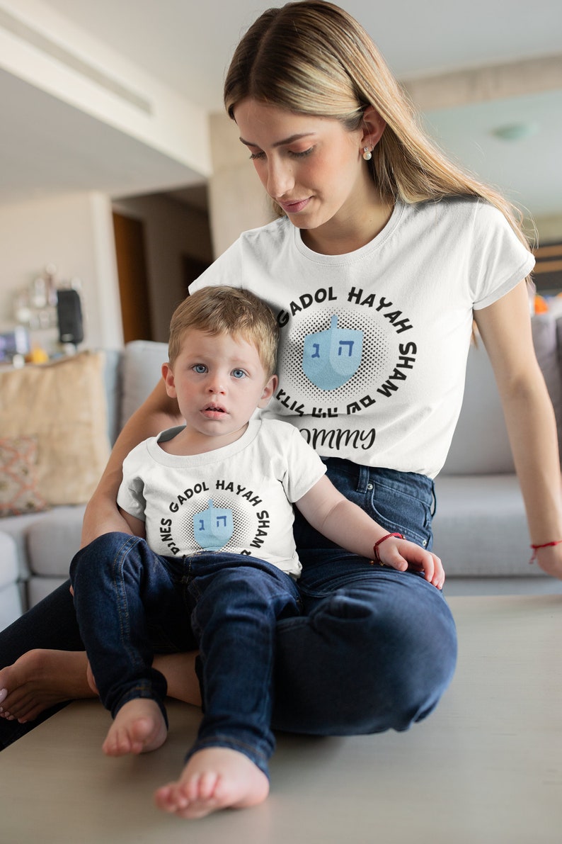 Matching Hanukkah Shirts, Hanukkah Dreidel Shirt, Chanukah Shirt, Matching Hanukkah, Hanukkah Gift, Matching Jewish Family Outfit Kids Gift image 4