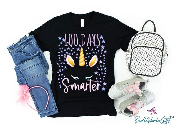 Adorable 100th Day Of School Unicorn Shirt, 100 Days Smarter Adorable 100th Day Of School Unicorn Shirt, 100 Days Smarter
