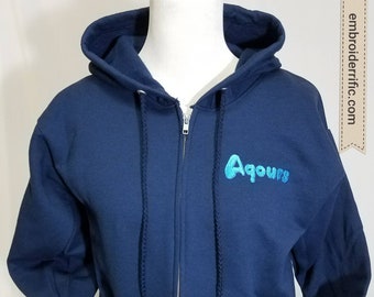 Love Live School Idol Project Aquors Fleece Zip-up Hoodie (Adult)-FREE U.S. SHIPPING