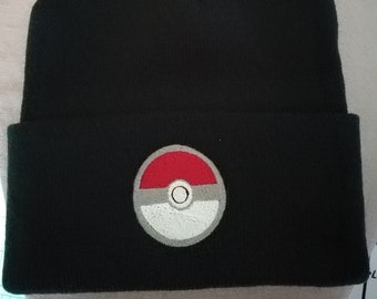 Pokemon Pokeball Anime Embroidered Acrylic Beanie Hat Skull Cap