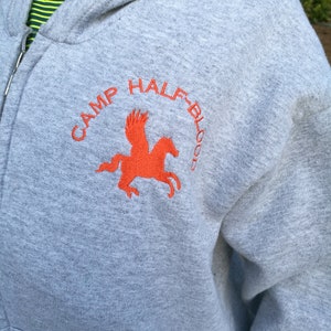 Percy Jackson Camp Half-Blood Zip-up Hooded Sweatshirt (Youth Size) - FREE U.S. SHIPPING