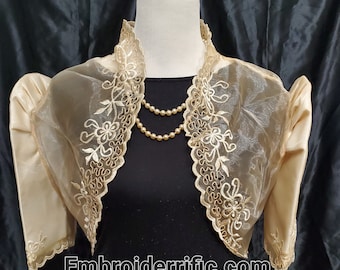 Embroidered Bolero with Butterfly Sleeves Traditional Filipiniana Attire Brand New FREE U.S. Shipping