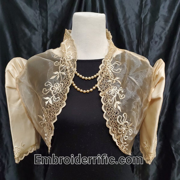 Embroidered Bolero with Butterfly Sleeves Traditional Filipiniana Attire Brand New FREE U.S. Shipping