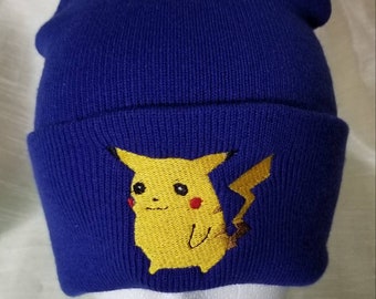 Pokemon Pikachu Anime Embroidered Acrylic Beanie Skull Cap Hat