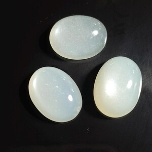 3 PCS White Moonstone Flat Back Cabochon , Loose Natural Gemstone, White Moonstone Cabochon for Jewelry.44.60.cts.Size.18x14x8MM