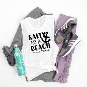 Salty as a Beach Muscle Tank Top, Beach Vibes, Salty Beach, Feeling Salty, Summer tank top, Lake Vibes, Lake Life, Muscle tank, Bella Canvas
