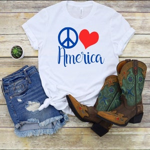 Peace Love America shirt, Red White and Blue tee, Fourth of July shirt, Independence Day, Patriotic, USA, 4th of July shirt