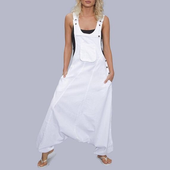 ladies white overalls