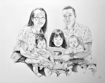 Portrait Drawing, Custom Drawing, Drawing from Photo, Gift, Anniversary Gift, Birthday Gift,Wedding Gift, Valentine’s Day, Mother's Day Gift