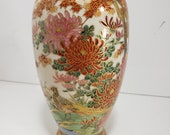 1970 39 s Japanese Soho China Vase 6 quot Signed Porcelain Pheasant Floral Design Vintage Japan