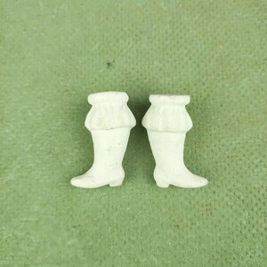 Antique dolls legs China doll legs with ruffles, 1.4", replacement part, shoulder head doll, pair of lower legs, Victorian, Germany