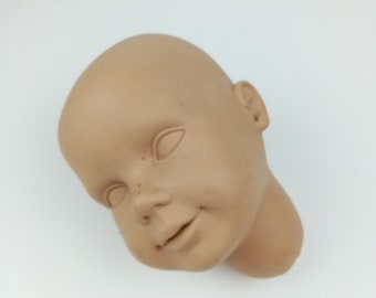 Vintage Doll head, Vinyl Doll head 1980s, Made in Germany, Wanke Doll, doll repair, replacement head, Art Doll part, 5.5" / 14 cm
