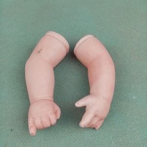 Reproduction dolls arms, pair dolls lower arms, bisque porcelain, Vintage Porcelain doll, doll making, 4.92"