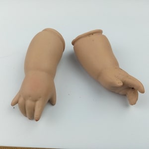 Reproduction dolls arms, pair dolls lower arms, bisque porcelain, Vintage Porcelain doll, doll making, 2.65"