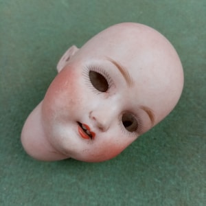 Antique Doll Head, antique German bisque doll head, Limbach SK 19, 2.3&quot; tall, Doll repair, Doll parts, Dollhouse Doll, German Doll head