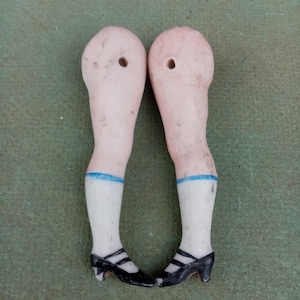 antique doll legs, rare large dollhouse doll legs, 3.2&quot; x 1.12&quot;, 1910s Germany