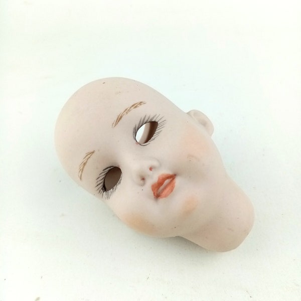 Doll head Armand Marseille 390n, AM 390 bisque porcelain head antique reproduction 1991, 4.3" Artist Doll head