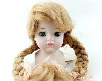 Art Doll Wig, doll wig Blond 9.8" to 10.5", Vintage Real Doll Hair, Artist Doll Repair, Vintage Meinerz, Switzerland  98016
