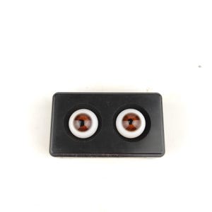Vintage glass eyes, doll eyes, brown, 0.59&quot; / 15 mm, vintage 1940s, doll repair, made in Lauscha Germany, mouth blown glass eyes