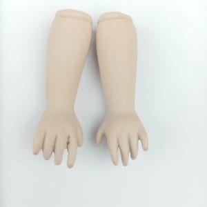 Reproduction dolls arms, pair dolls lower arms, bisque porcelain, Vintage Porcelain doll, doll making, 2.65"