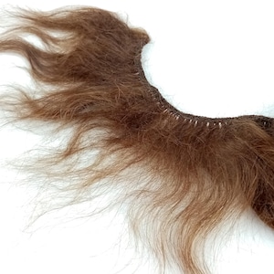 Vintage Mohair-Schuss für Puppen-Perücke, 10 cm x 11 cm, dunkelbraune Puppen-Schuss Tressen für antike Puppen, kurze Haare