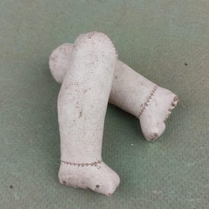 Antique doll body legs, doll waxed cloth / leather body lower legs for TLC and doll makers, doll repair part, replacement doll part, 3.14&quot;