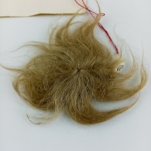 Puppen Perückenteil Kappe, Vintage Mohair Perückenkappe, blond, 14cm bis 15cm Vintage Puppen Perücke, Puppenersatz, für Antik oder Vintage