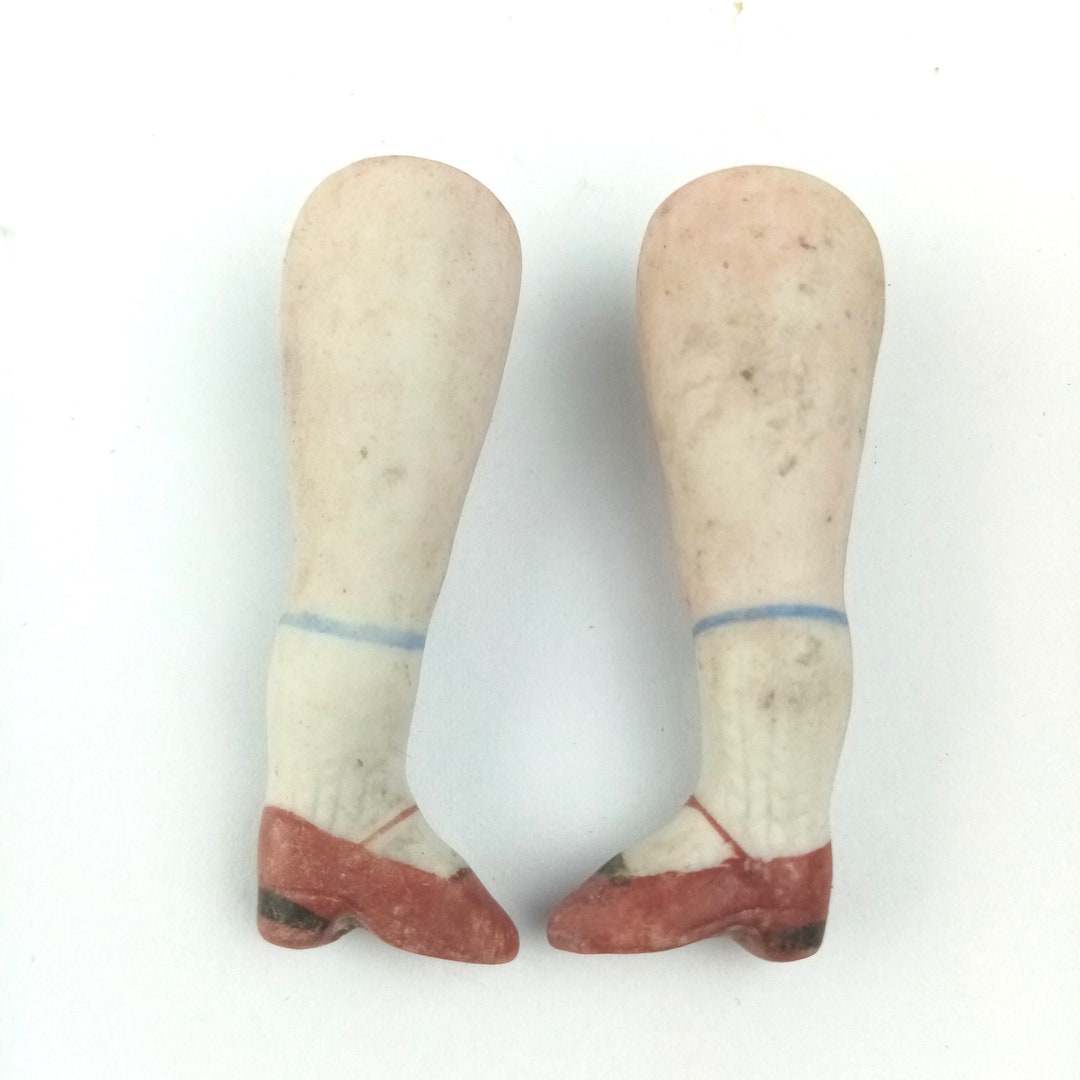 Antique Kling 166 Porcelain Doll Legs, Kling Dollhouse Doll Legs