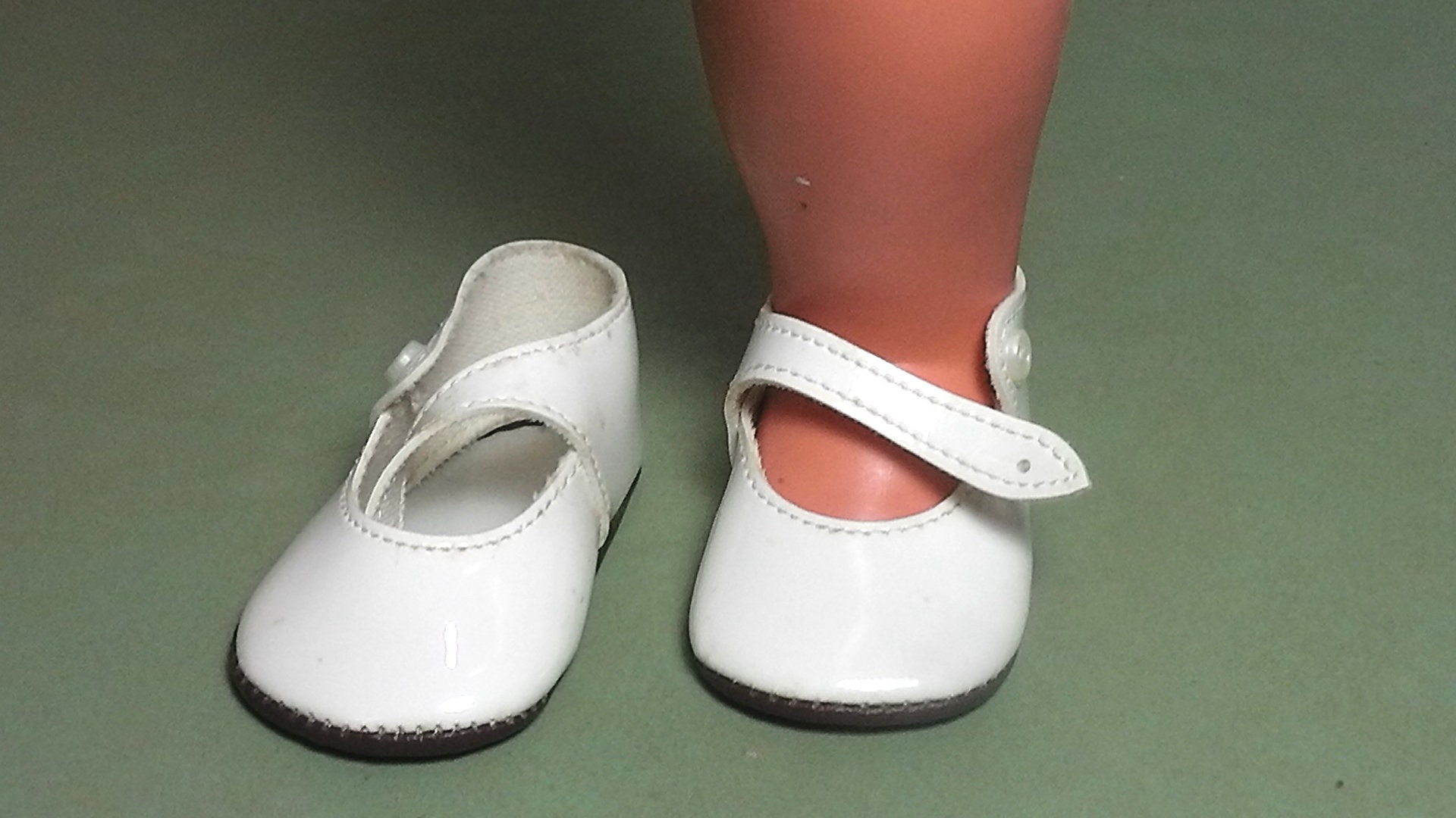 Vintage Doll Shoes White Doll Shoes Patent Leather Etsy