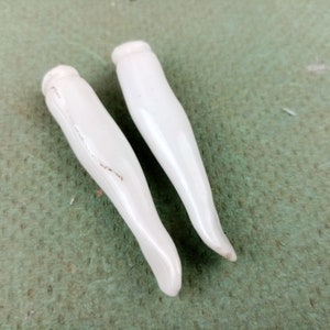 Doll lower arms, glazed porcelain arms, China head Doll, 1.9&quot; to tie in, antique and vintage doll repair, Leather body doll part