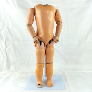 Antique doll body ball jointed, composition and wood body, 15.75&quot; - 40 cm, circa 1920, Made in Thuringia Germany, Doll replacement part