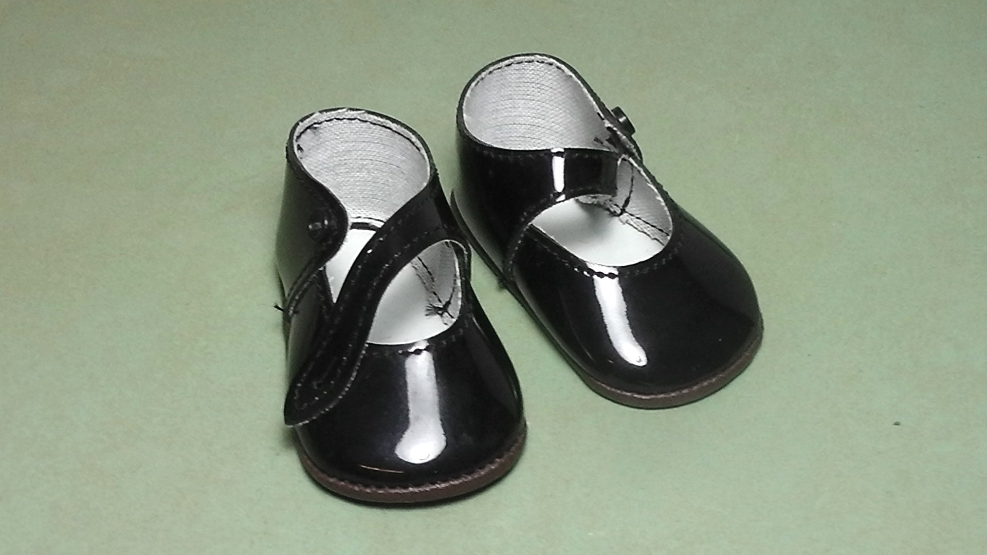 Dolls Shoes Pair of Black Doll Shoes Patent Leather Etsy Australia