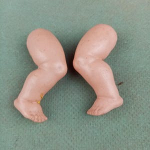 Turtle mark dolls legs, Celluloid legs, Miniature dolls part, size 17 1/2, baby doll legs, dollhouse doll, Germany Vintage pre 1930s