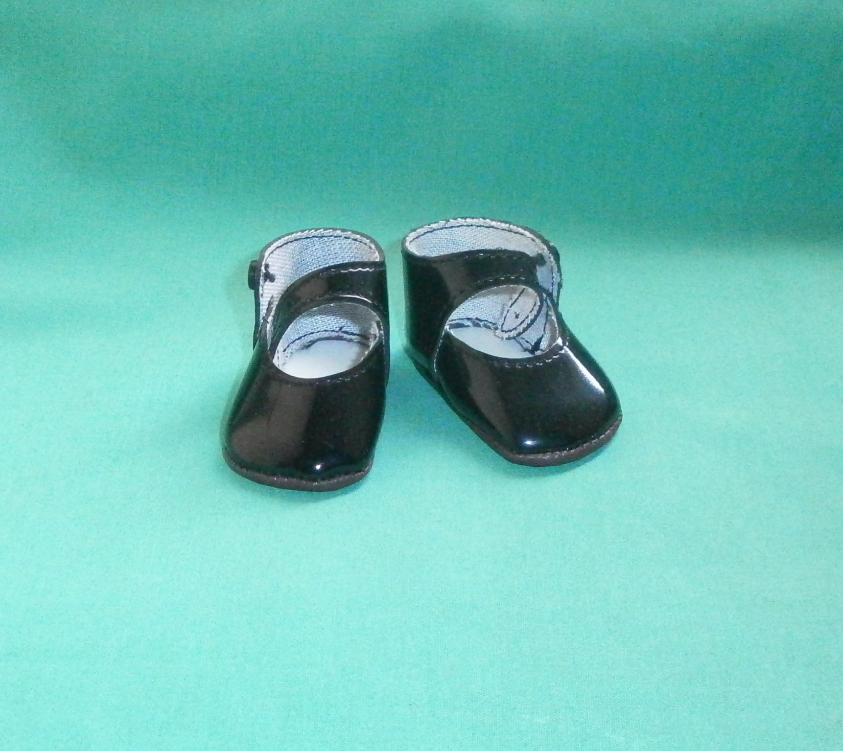 Dolls Shoes Pair of Black Doll Shoes Patent Leather Etsy UK