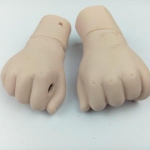 doll hands for toddler dolls,  bisque porcelain, 2.8&quot;, Vintage Artist reproduction 1986, Germany