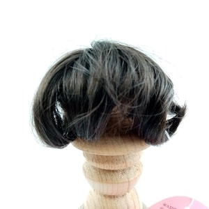 Puppenperücke, Echthaar-Puppenperücke, dunkelbraun, 10&quot;bis 11&quot;, Vintage Puppenperücke, Babypuppenfrisur, Puppenreparatur, Vintage, Global Dolls