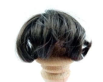 Doll Wig, real hair doll wig, dark brown, 10" to 11", Vintage doll wig, baby doll hairstyle, Doll Repair, Vintage, Global Dolls