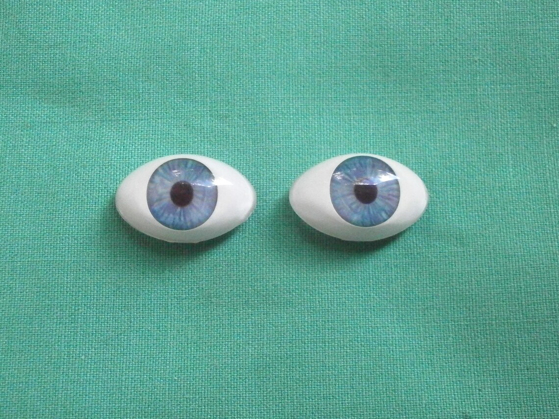 Acrylic Doll Eyes Blue Lens Shape Paperweight Vintage Etsy