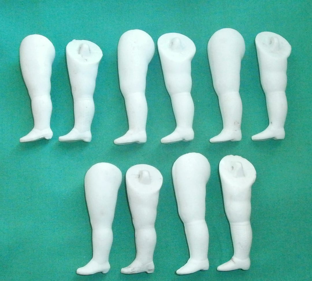 Doll Legs Antique Porcelain , 5 Pair for Dollhouse Dolls, Replacement