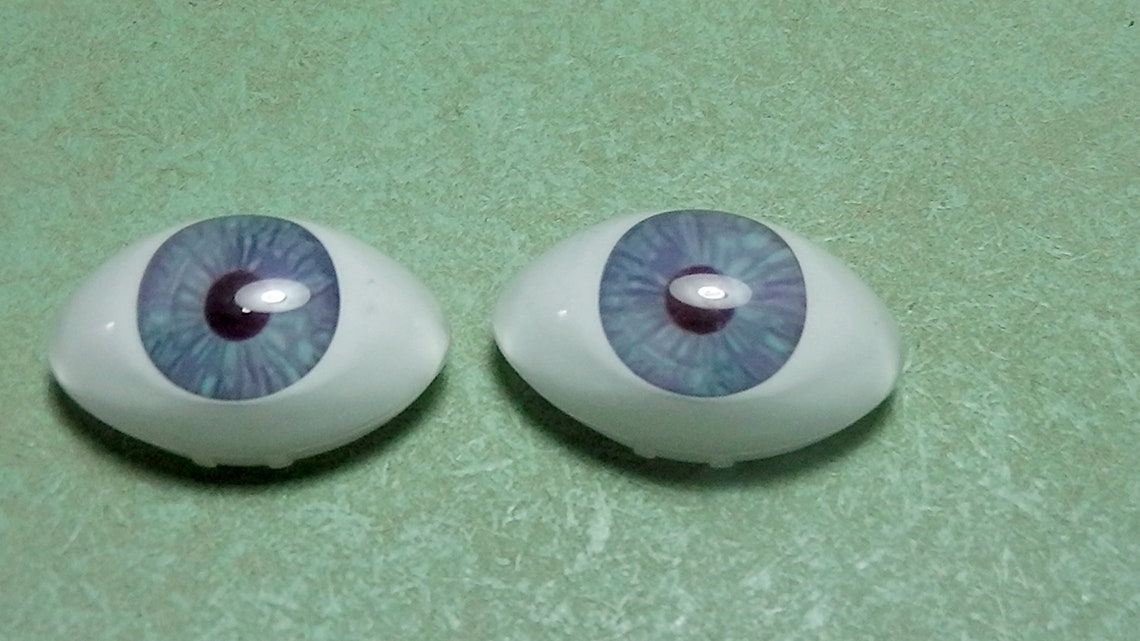 Acrylic Doll Eyes Blue Lens Shape Paperweight Vintage Etsy