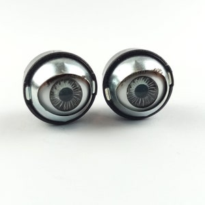 vintage doll blinking  or sleepy eyes , plastic capsule blue - gray , 0,59&quot; - 15 mm, replacement for vintage dolls