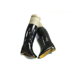 Antique dolls legs China doll legs, replacement part, Shoulder head doll, pair of lower legs, glazed, Victorian, Germany 2.3 inch