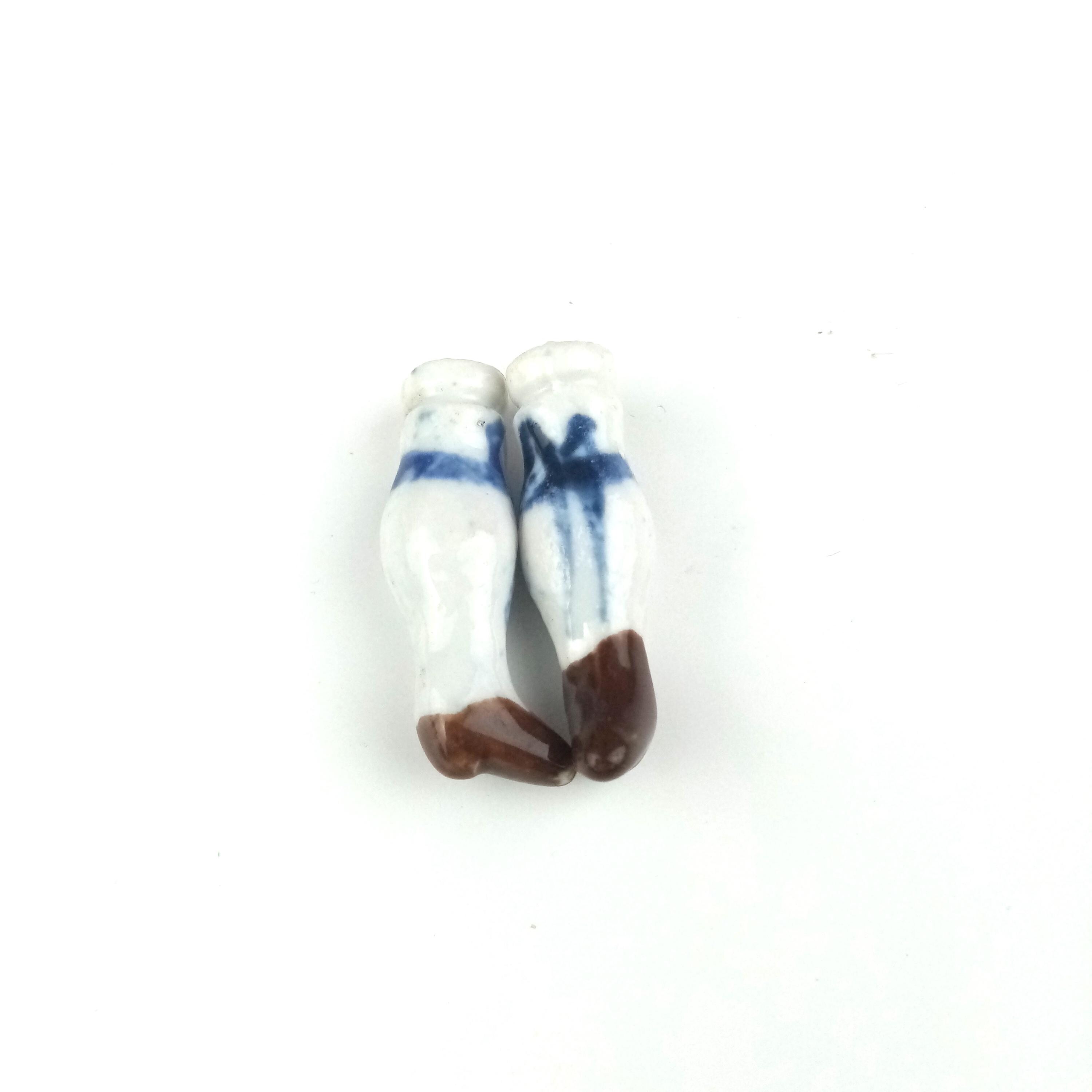 Antique Victorian Doll Legs, China head doll legs, lower legs, Shoulder head Dolls, China head or Parian dolls, porcelain, 1.5" - 38 mm