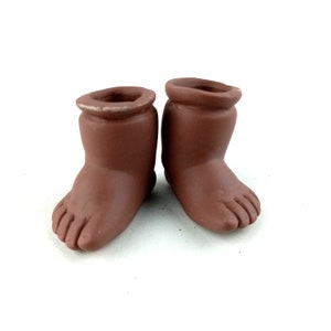 Artist Doll legs, baby doll porcelain lower legs, Brown, Colored dolls bisque, vintage doll repair, doll repair 1.22&quot;