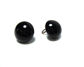 Vintage Teddy bear eyes, antique animal glass eyes, vintage toy repair, black, choose size, Lauscha Germany