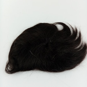 Vintage Mohair Puppenperücke, 19 cm bis 20 cm, dunkelbraune Puppenperücke, antike Puppenersatz, kurze Haare