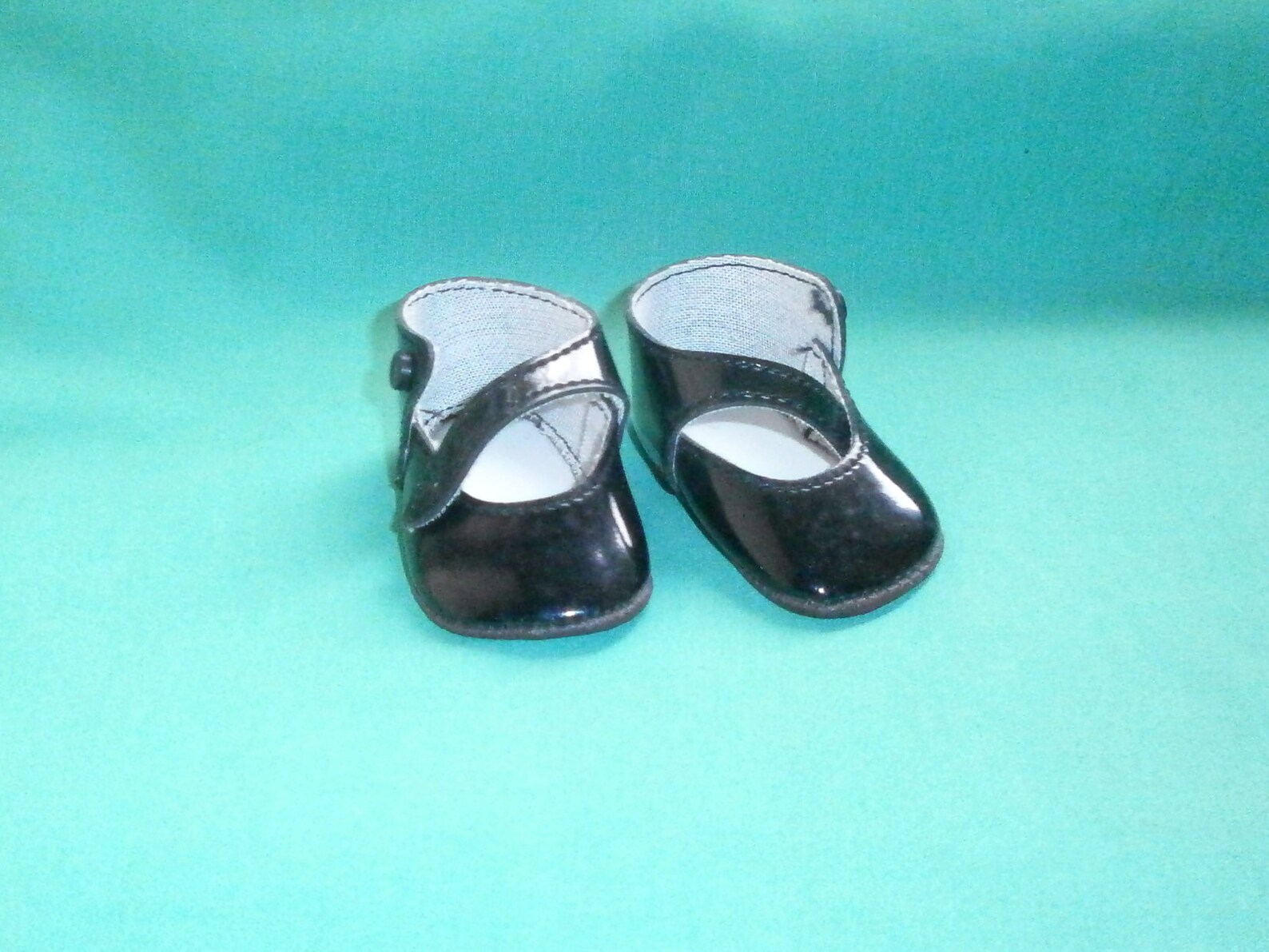 Black Doll Shoes Patent Leather Imitation Shoes Vintage Etsy UK